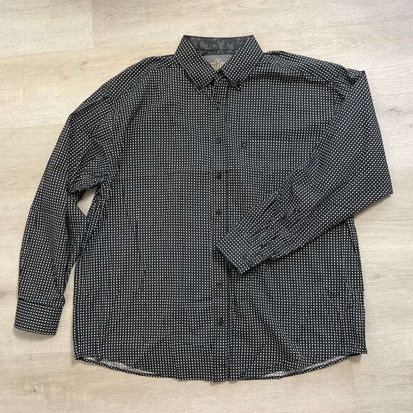 Panhandle Western Diamond Pattern Oxford Dress Shirt Button Front XLarge - Picture 1 of 12